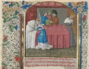 La mort de Tristan et d'Yseut. Enluminure du XVe siècle, BnF, département des manuscrits.