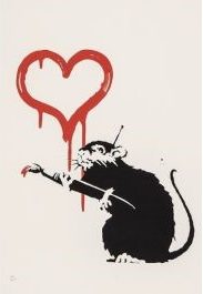 Banksy, Love Rat, sérigraphie 2004.